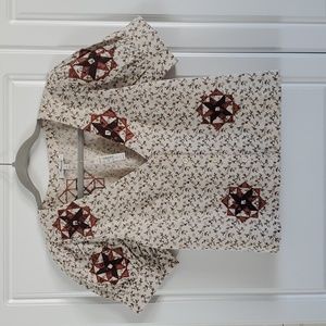 NWT SOLD OUT Madewell Quilted Patchwork Puff-Sleeve Top, XS